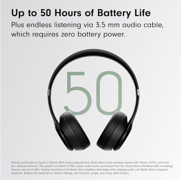 Beats Solo 4 - Wireless Bluetooth On-Ear Headphones - Matte Black - Picture 2 of 3